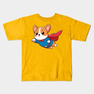 cute corgi flying bow-tie Kids T-Shirt